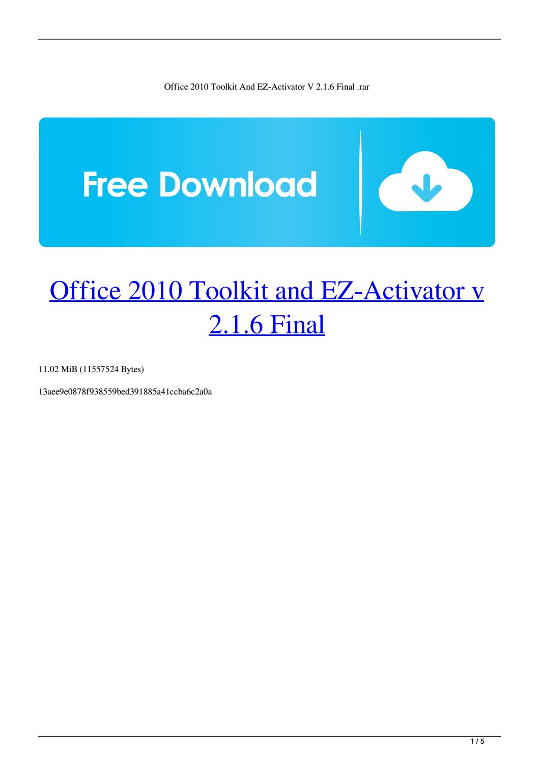 free microsoft office 2010 toolkit download